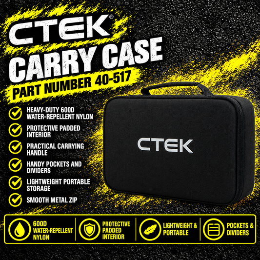 CTEK Carry Case for battery charger storage, CTEK padded battery charger carry case. CTEK Carry Case with internal pockets and dividers