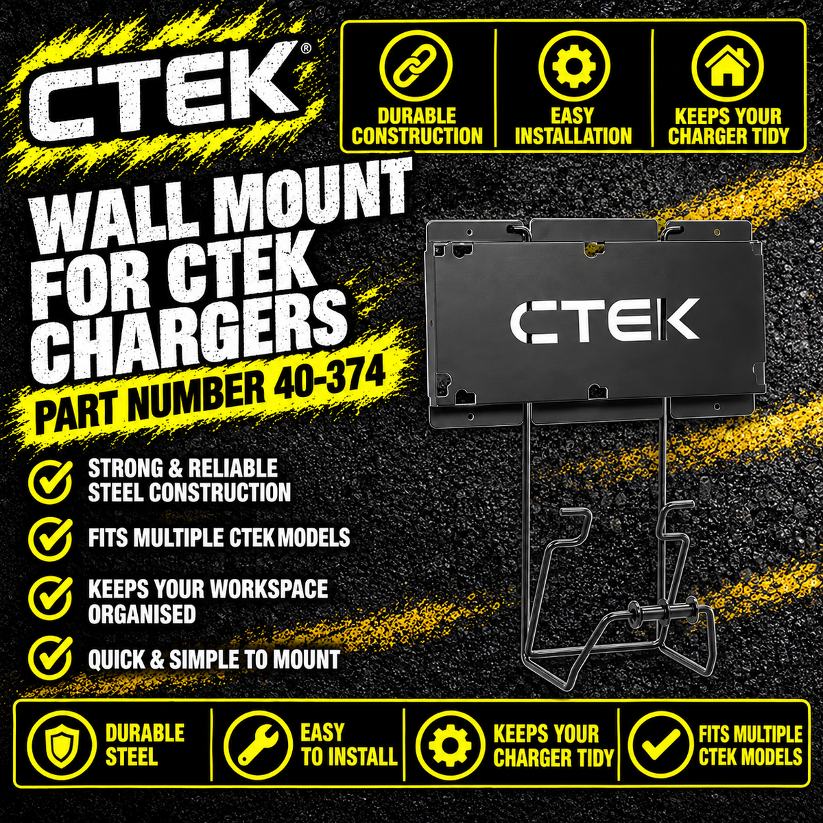 CTEK Wall Hanger 60-120 for PRO60 and PRO120 battery chargers