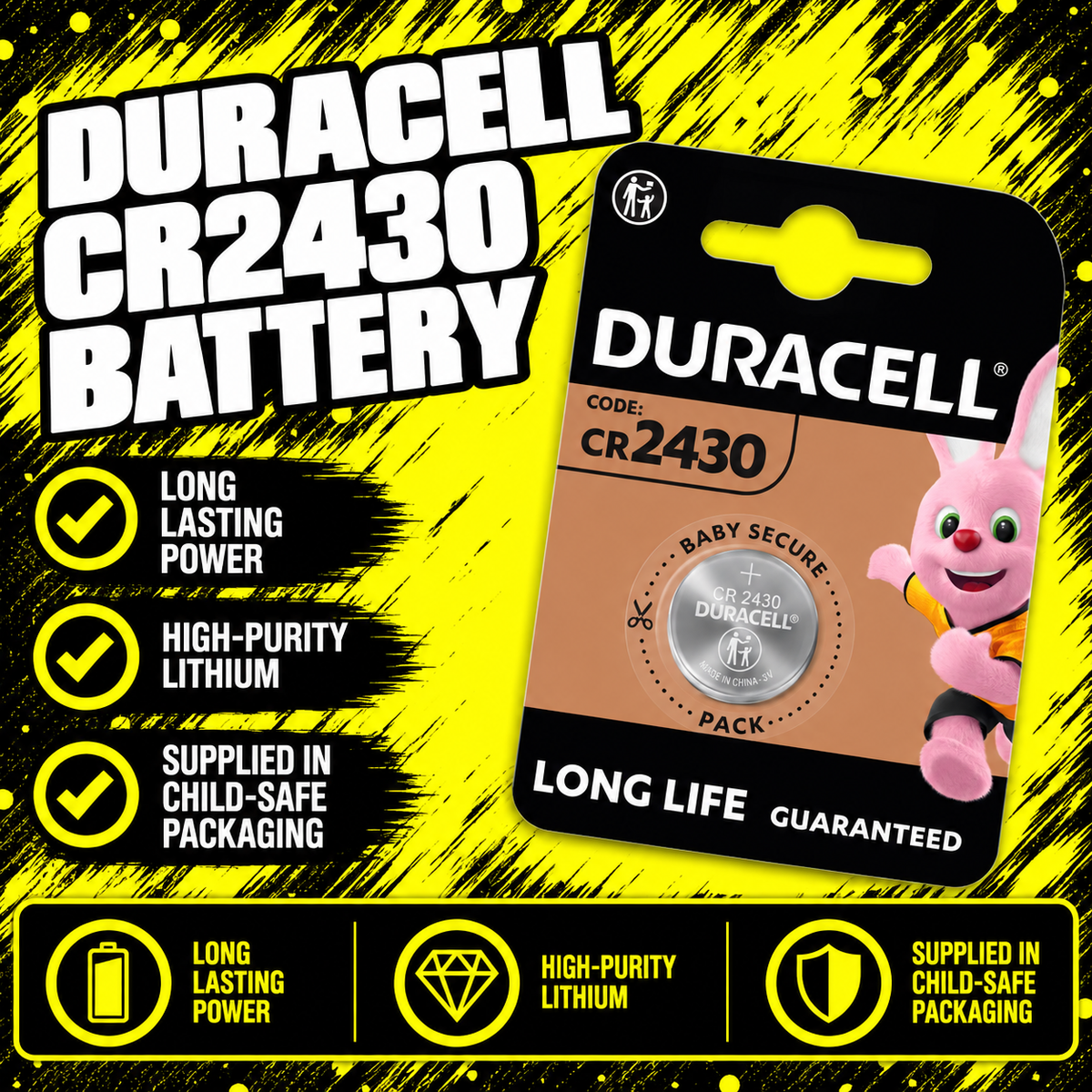 Duracell CR2430 Lithium Coin Battery 1 Pack
