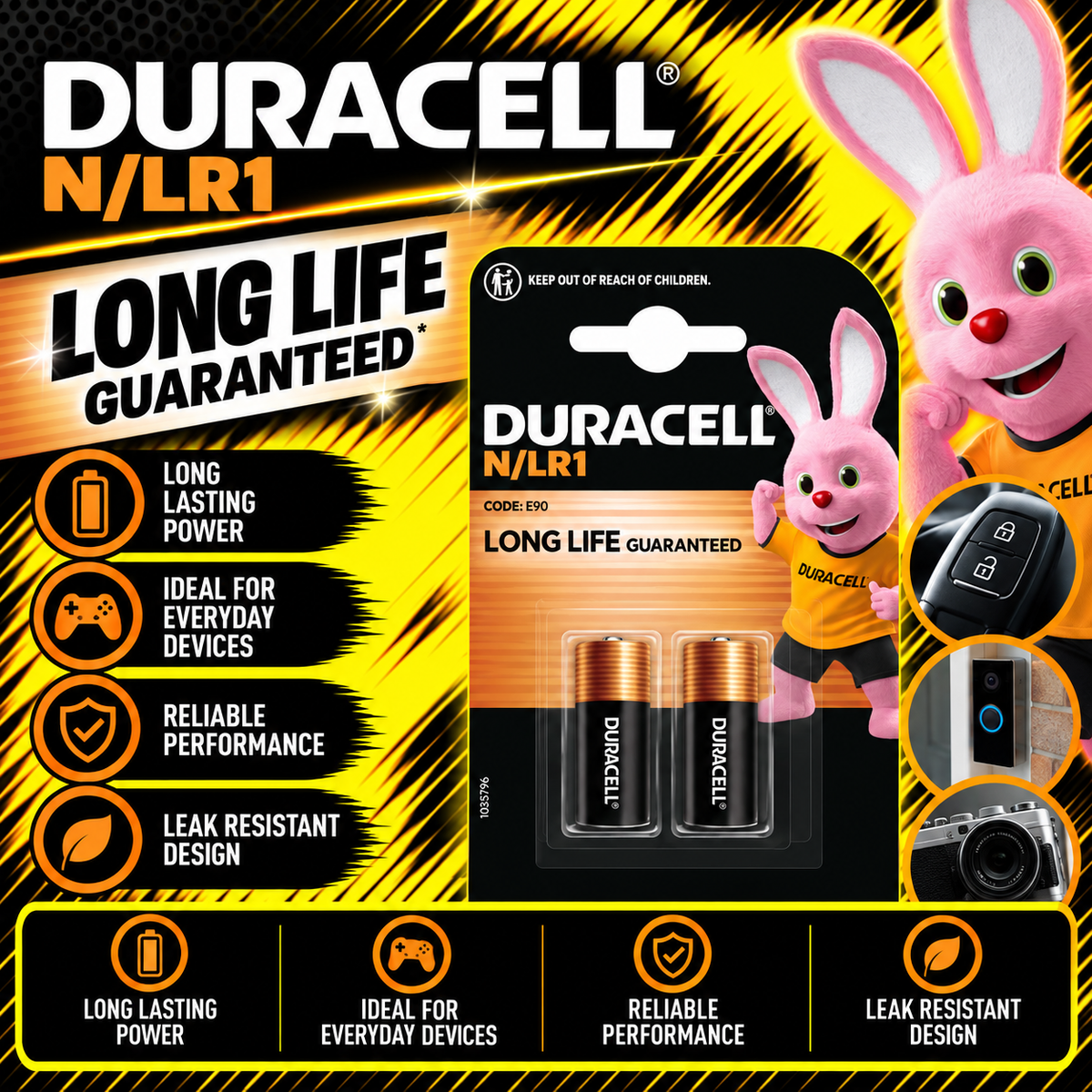 Duracell Specialty N alkaline batteries 2 pack