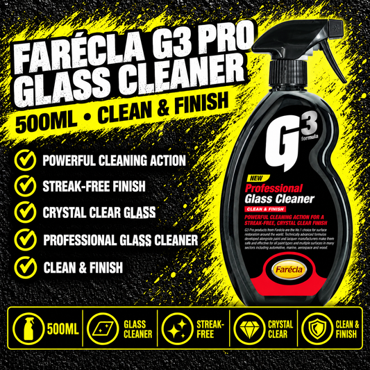 Farécla G3 Pro Glass Cleaner 500ml for streak-free vehicle glass