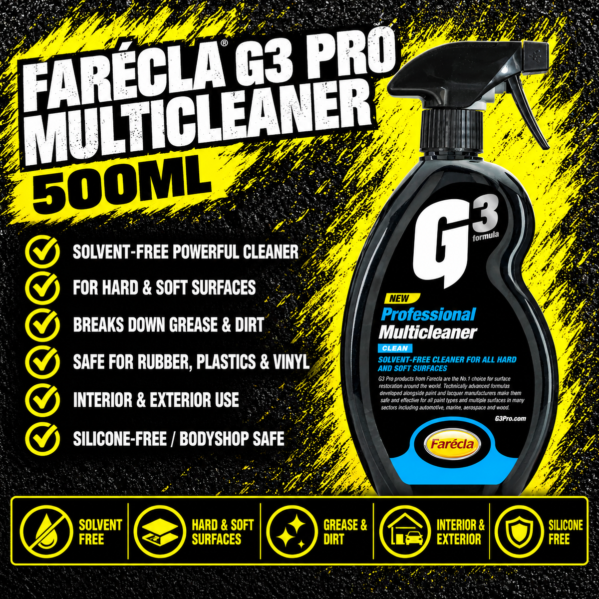 Farécla G3 Pro Multicleaner 500ml solvent-free all purpose cleaner