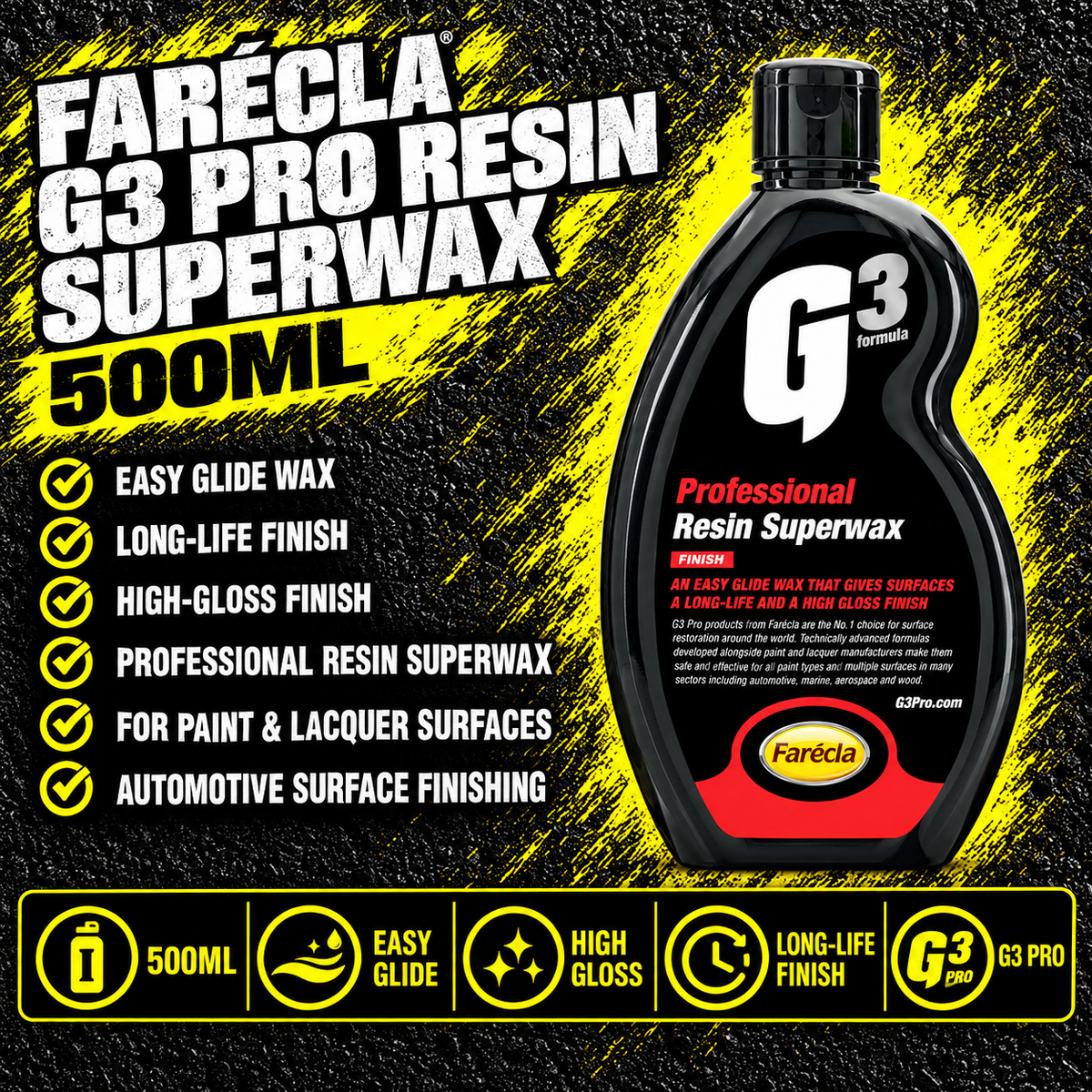Farécla G3 Pro Resin Superwax 500ml high gloss liquid car wax