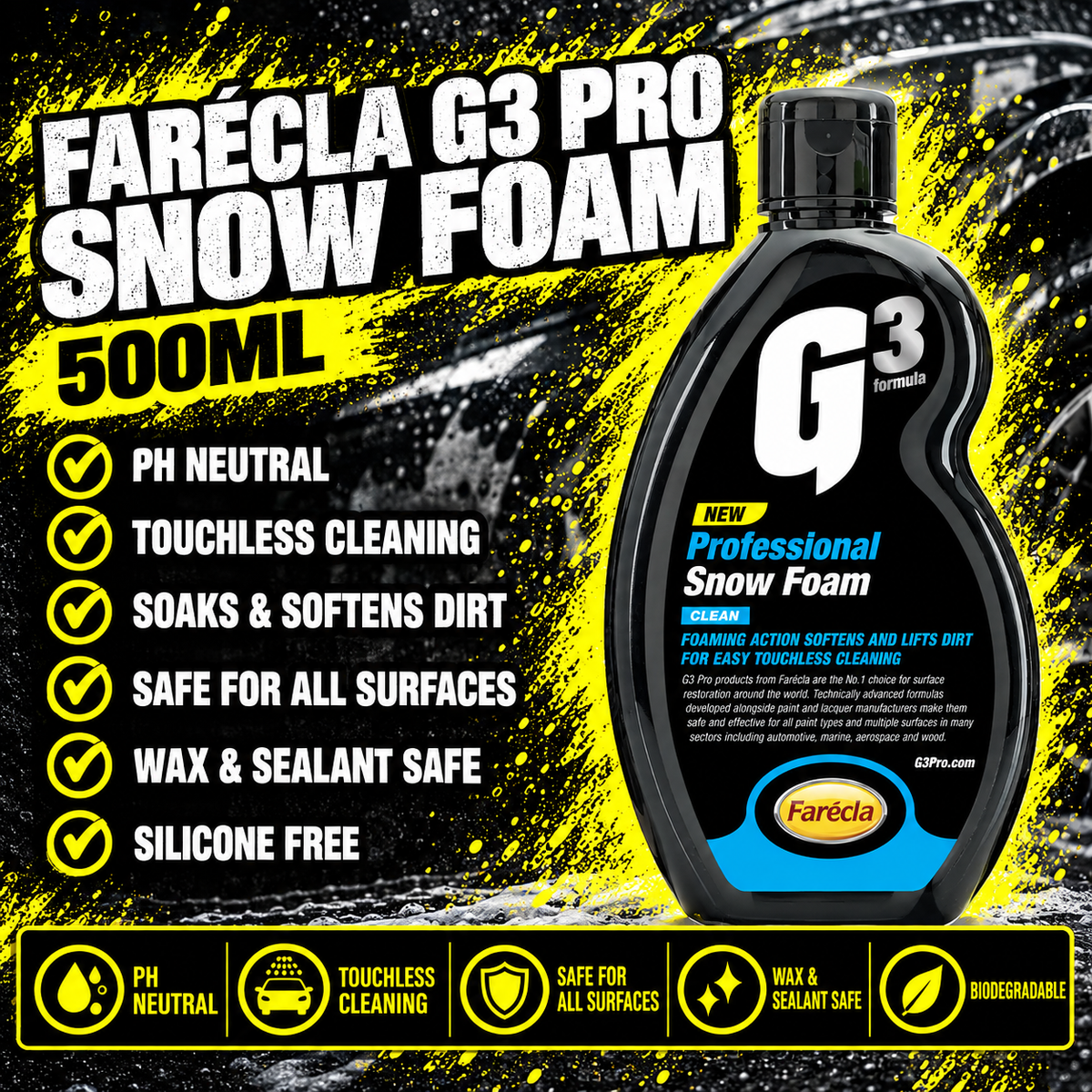 Farécla G3 Pro Professional Snow Foam 500ml pH-neutral pre-wash