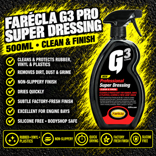 Farécla G3 Pro Super Dressing 500ml for plastic, vinyl and rubber surfaces