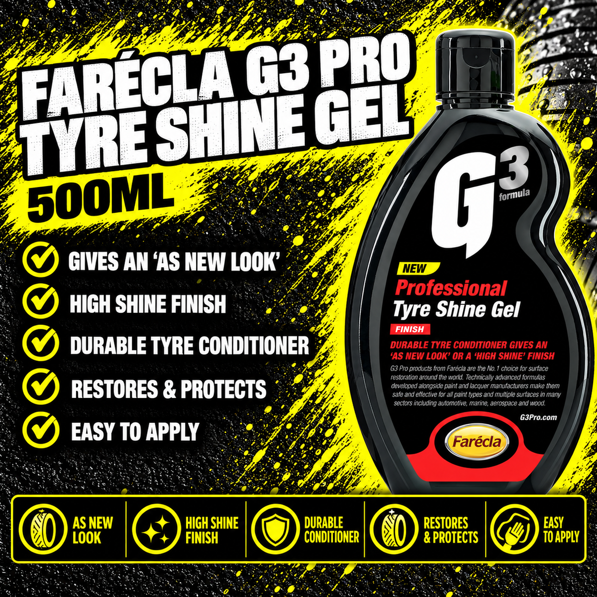 Farécla G3 Pro Tyre Shine Gel 500ml