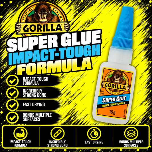 Gorilla Super Glue 15g fast setting clear adhesive