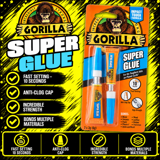 Gorilla Super Glue 2 x 3g twin pack