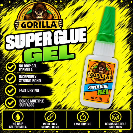 Gorilla Super Glue Gel 15g no-run adhesive