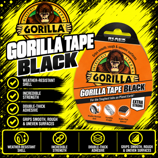 Gorilla Tape Black 11m heavy duty repair tape