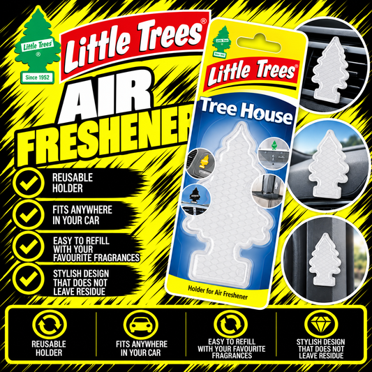 LITTLE TREES Tree House Clear reusable air freshener holder