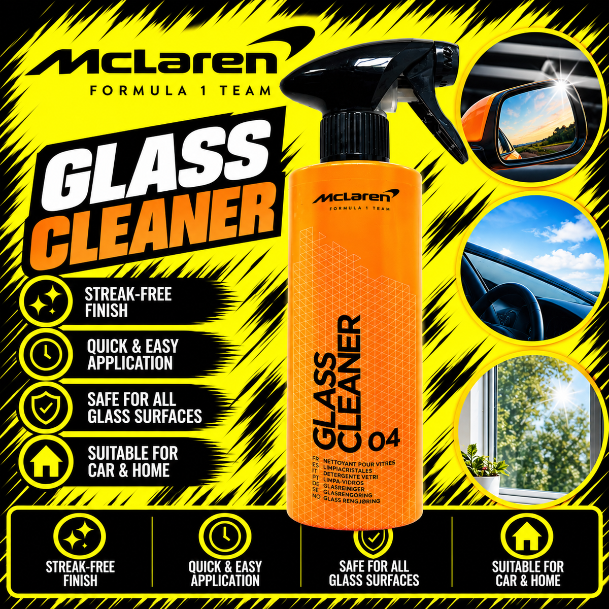 McLaren Glass Cleaner 500ml streak-free glass cleaner