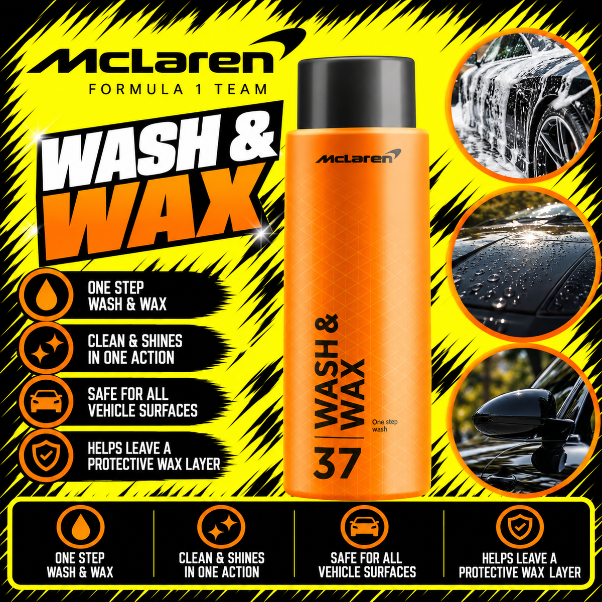 McLaren Wash & Wax 500ml car shampoo