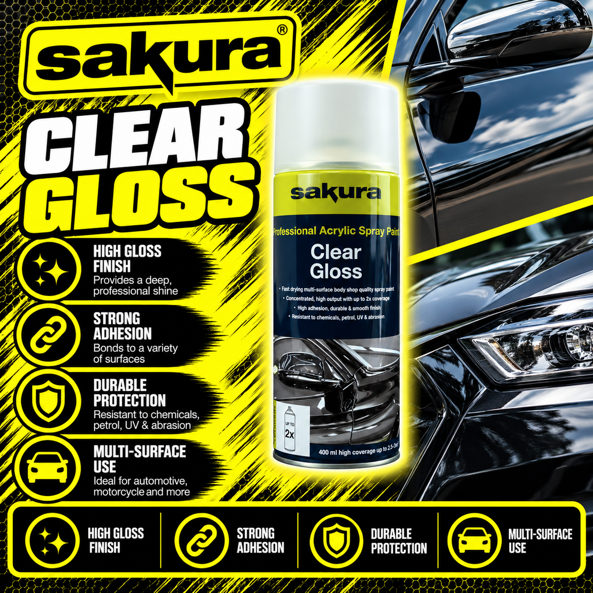 Sakura Clear Gloss Varnish Spray 400ml