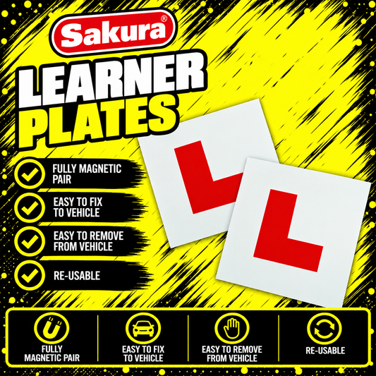 Sakura Fully Magnetic L Plates pair for learner drivers