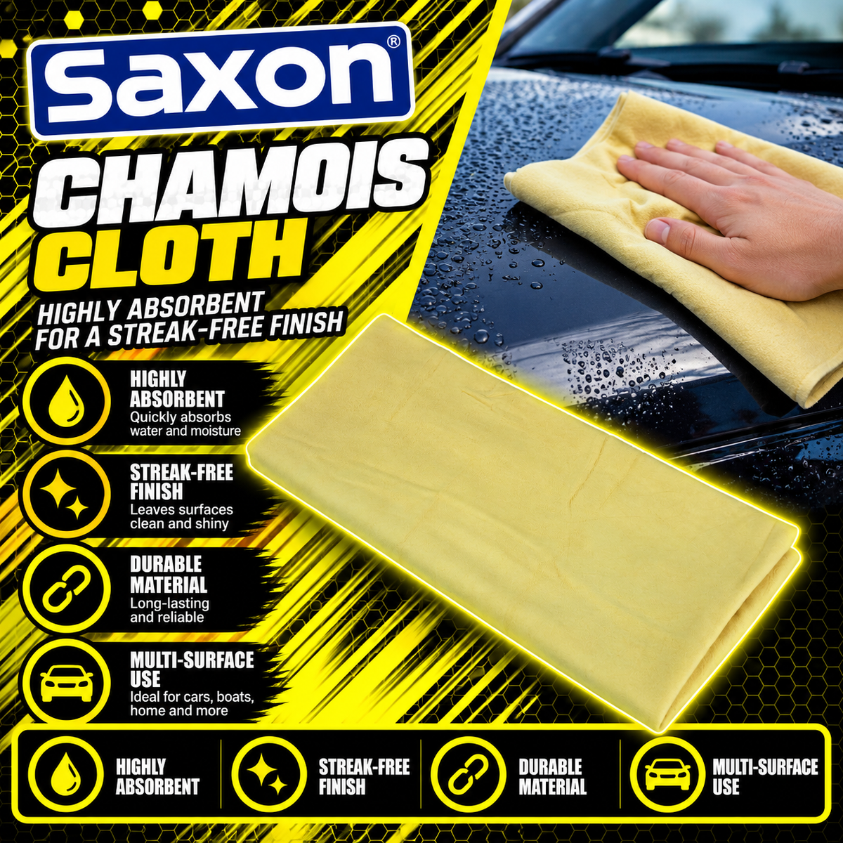 Sakura Premium Chamois Leather Large 2.5 sq ft