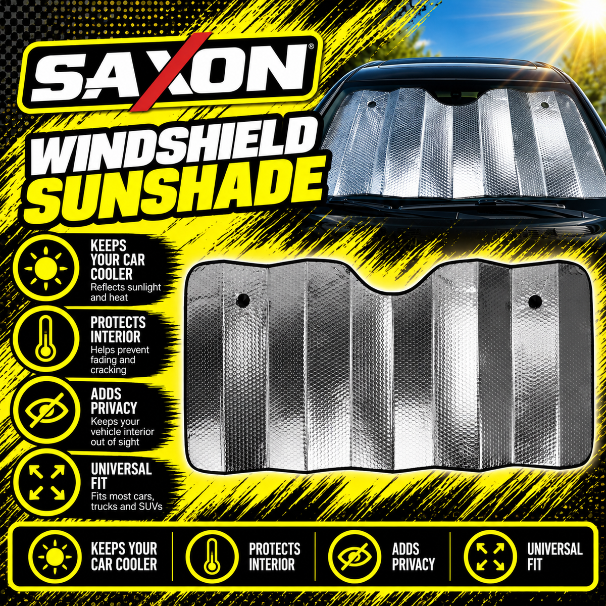 Sakura reflective windscreen sunshade 130 x 60cm