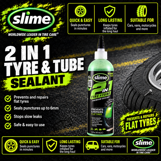 Slime 2-in-1 Tyre & Tube Premium Sealant 455ml