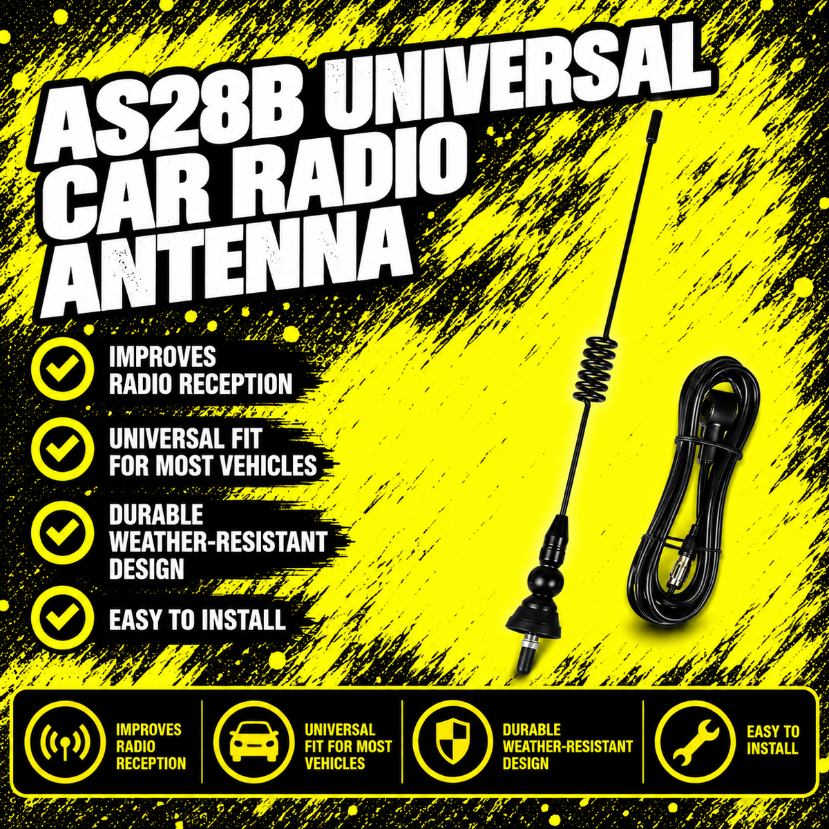 Sub-Zero Ice Spring Wire Aerial Kit Black